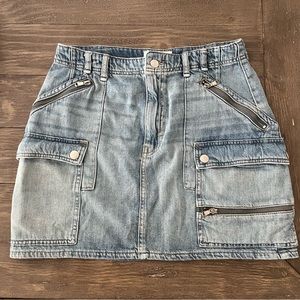 Free People Denim Cargo Skirt